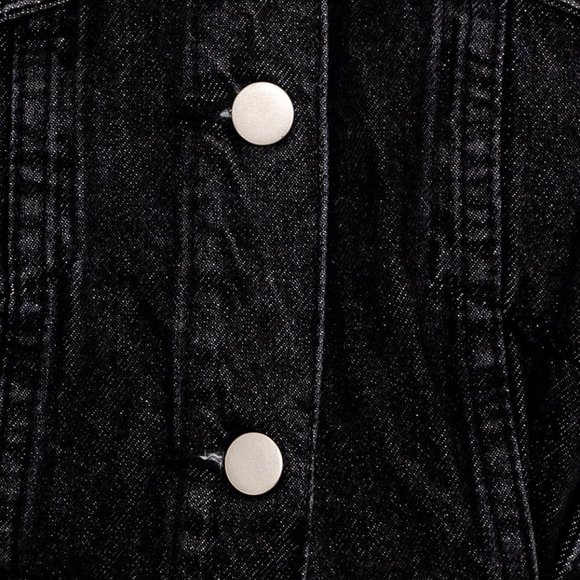 Le Lis NWT Long Sleeve Denim Romper in Black - Picture 5 of 5